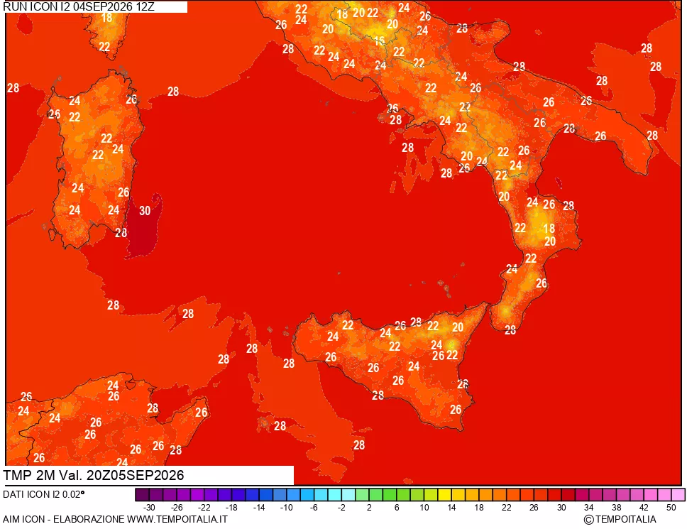 mappa Temp 2 metri