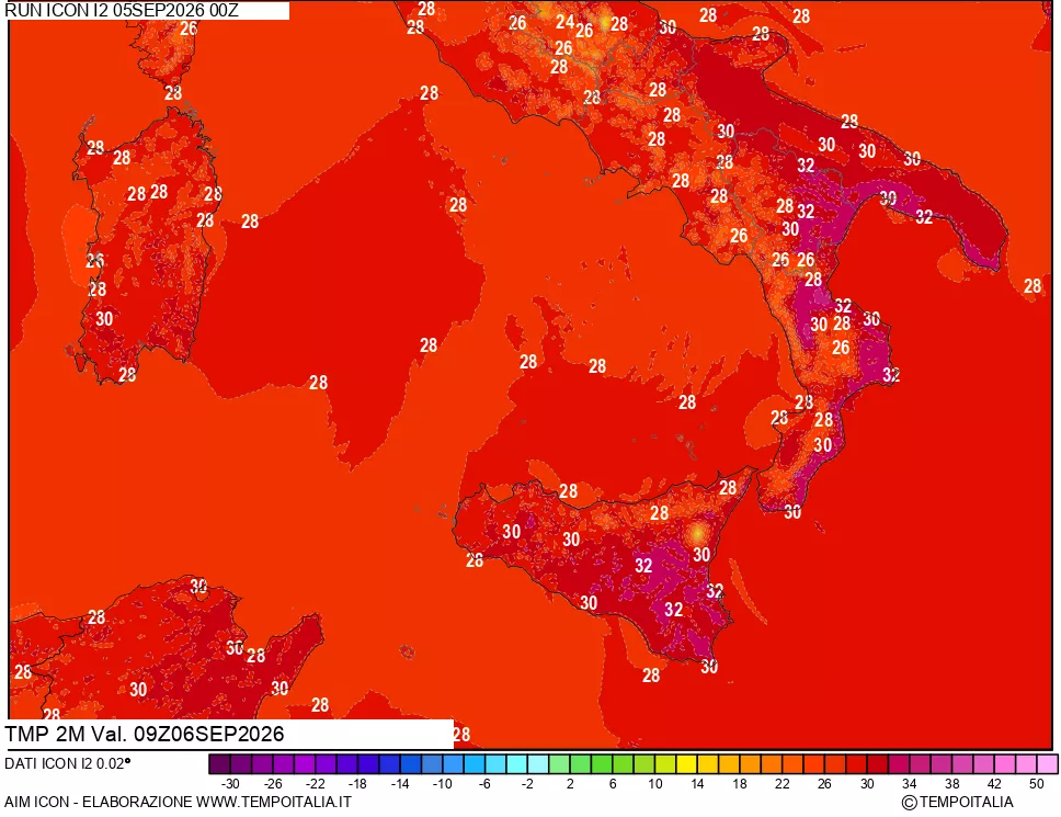 mappa Temp 2 metri