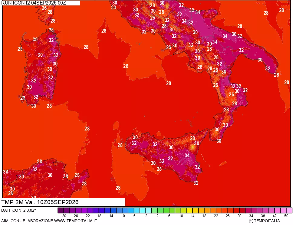 mappa Temp 2 metri
