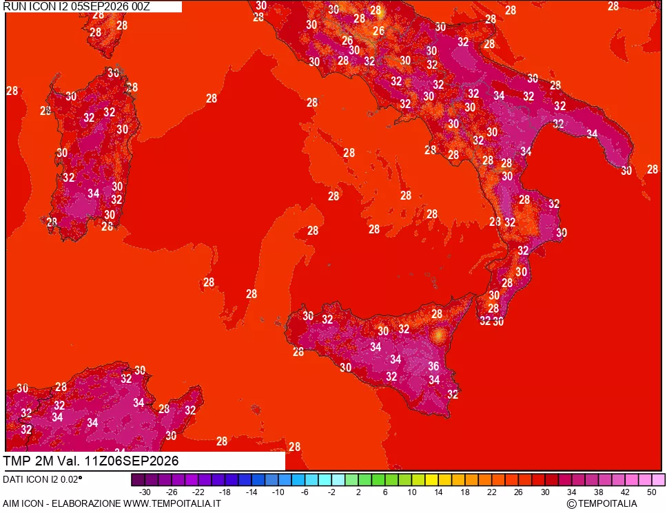 mappa Temp 2 metri