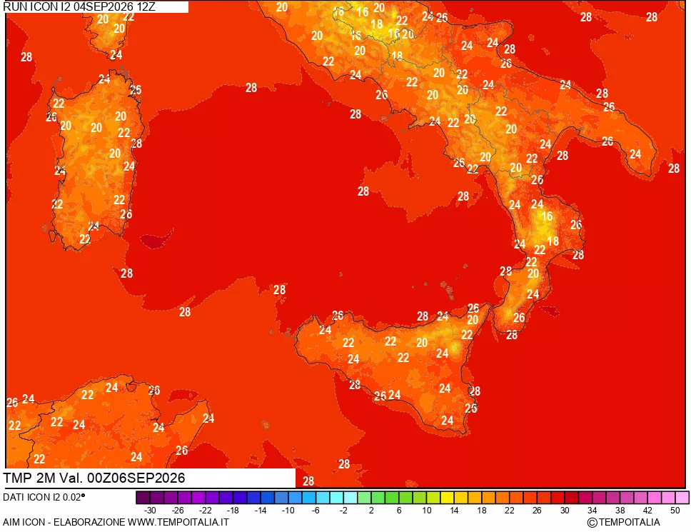 mappa Temp 2 metri