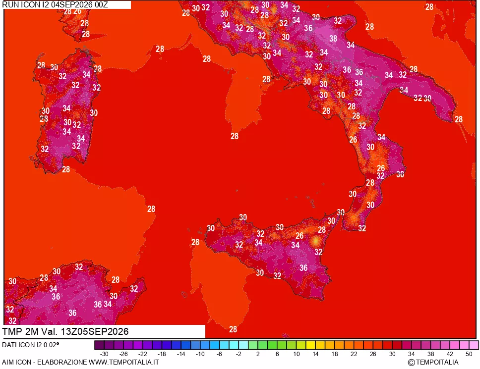 mappa Temp 2 metri
