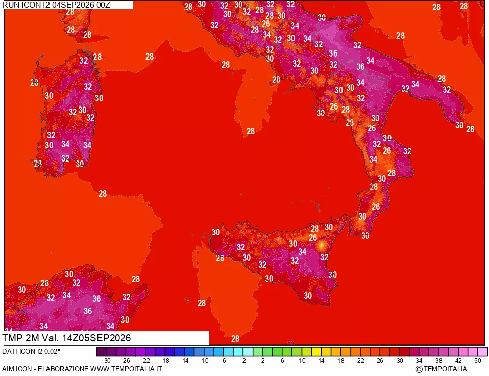 mappa Temp 2 metri