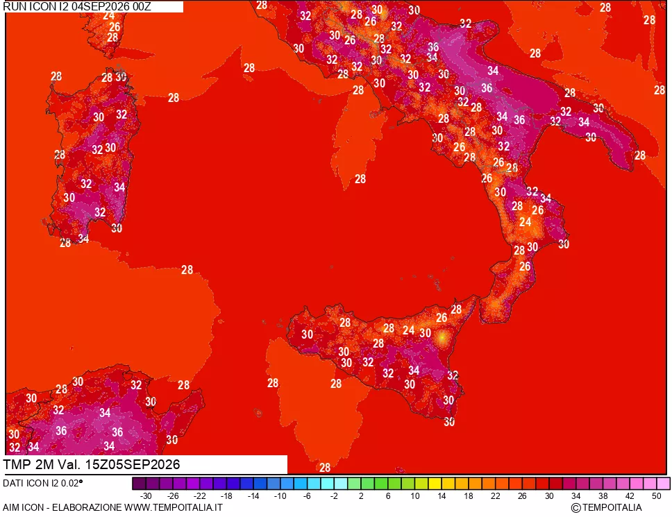 mappa Temp 2 metri
