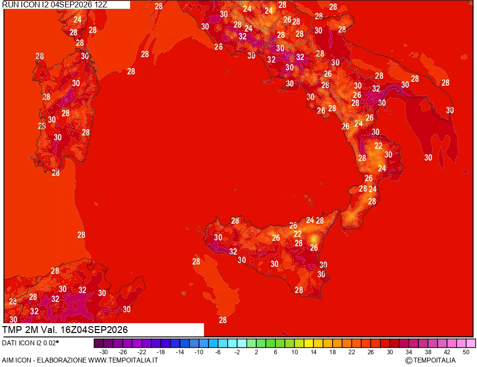 mappa Temp 2 metri