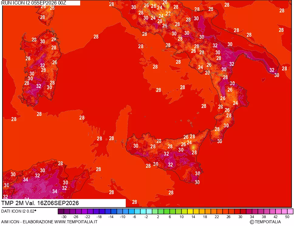 mappa Temp 2 metri