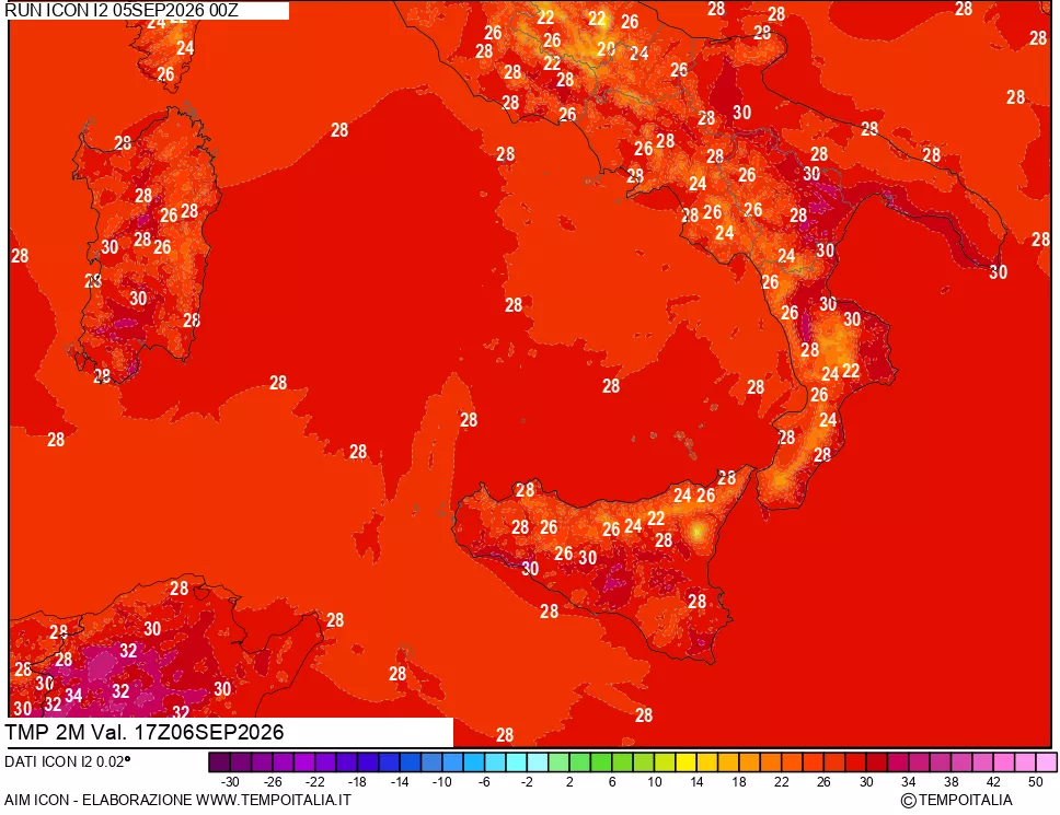 mappa Temp 2 metri