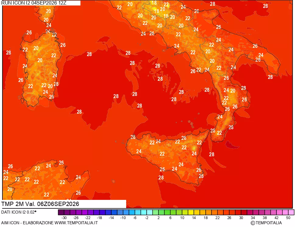 mappa Temp 2 metri