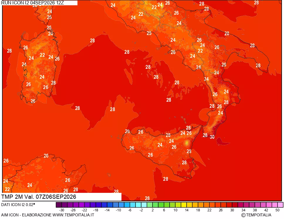 mappa Temp 2 metri