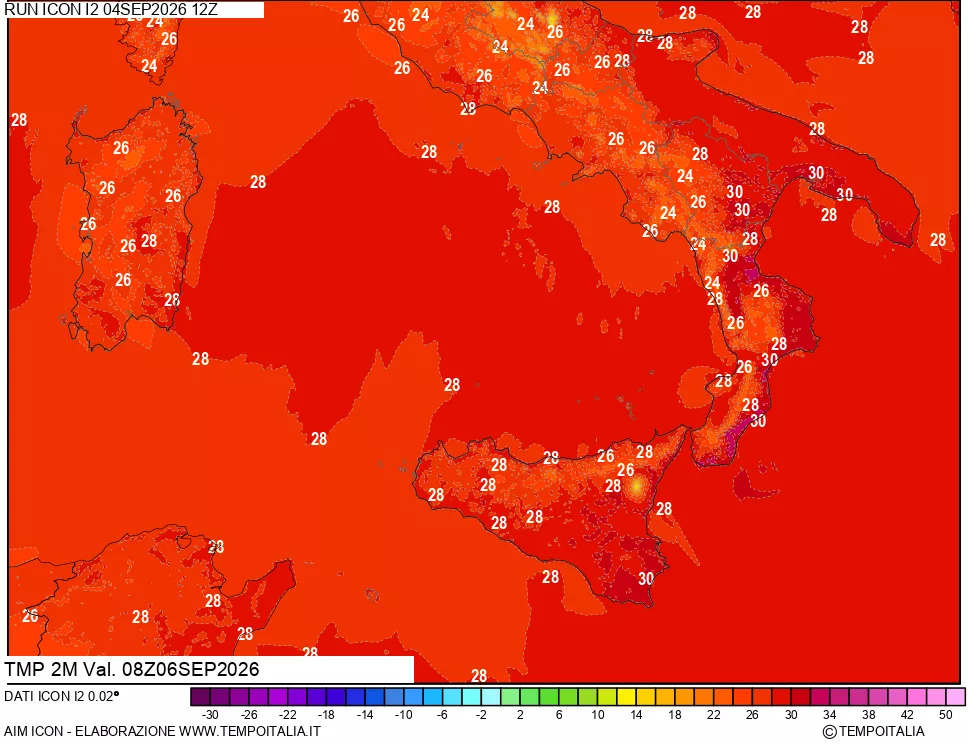 mappa Temp 2 metri