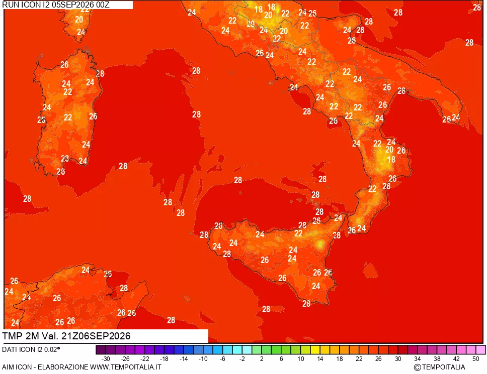 mappa Temp 2 metri