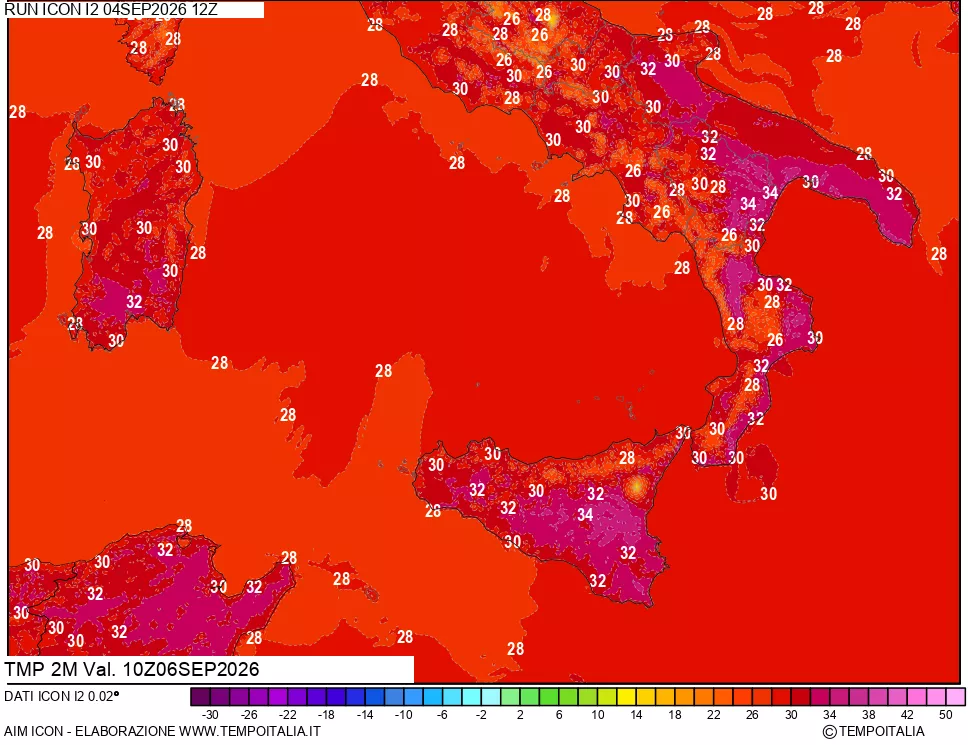 mappa Temp 2 metri