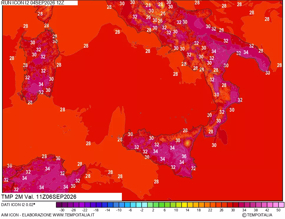 mappa Temp 2 metri