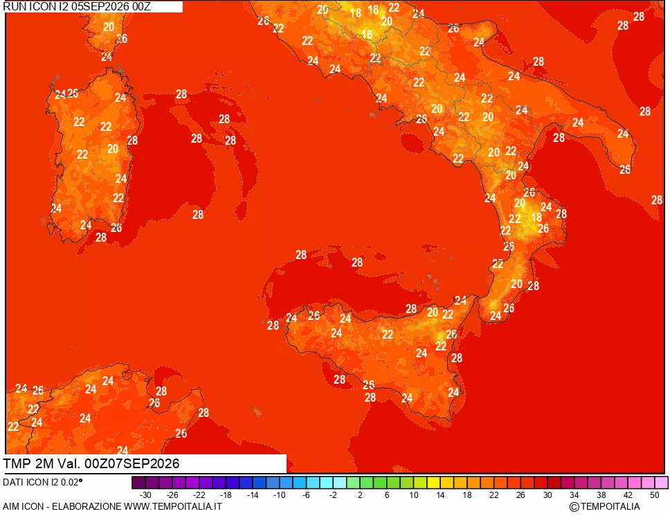 mappa Temp 2 metri