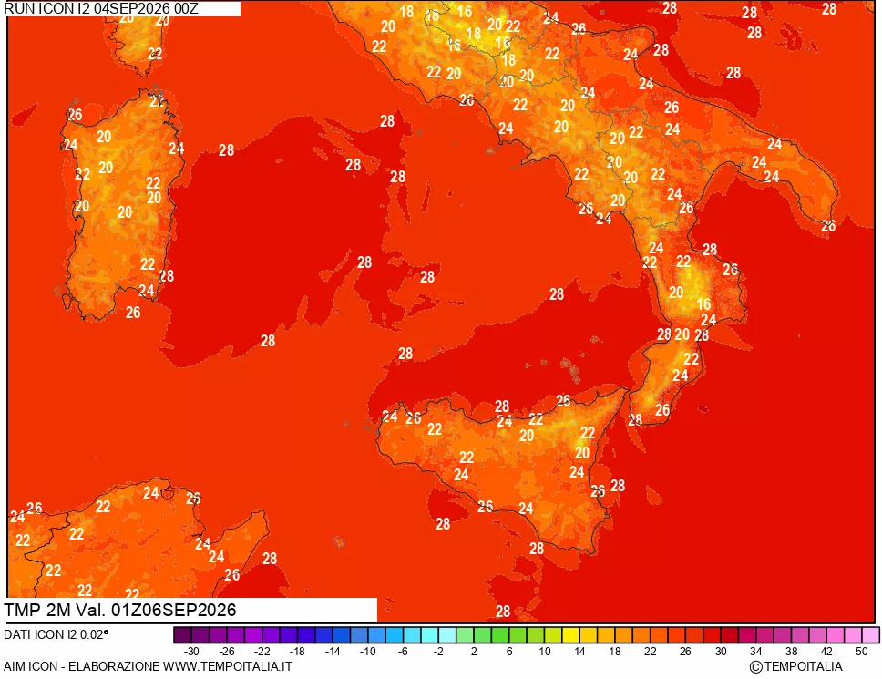 mappa Temp 2 metri