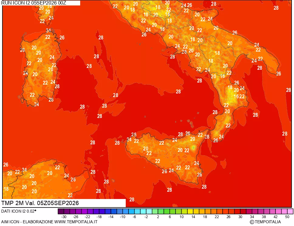 mappa Temp 2 metri
