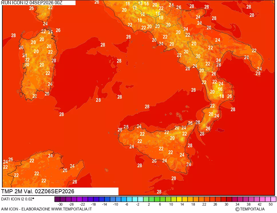 mappa Temp 2 metri