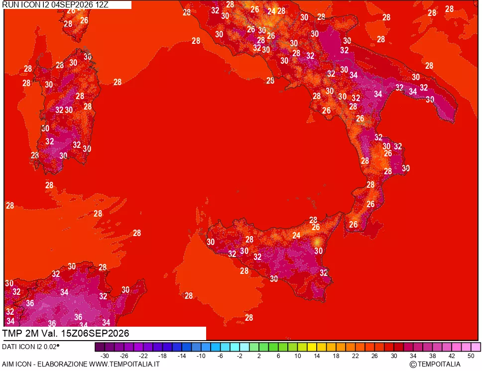 mappa Temp 2 metri