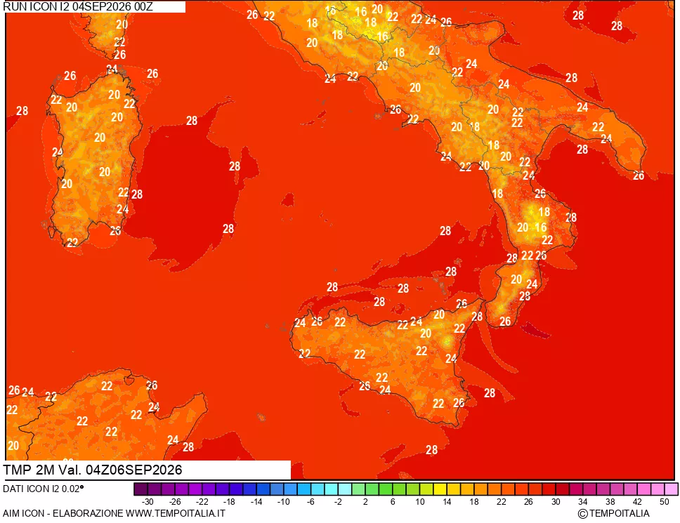 mappa Temp 2 metri