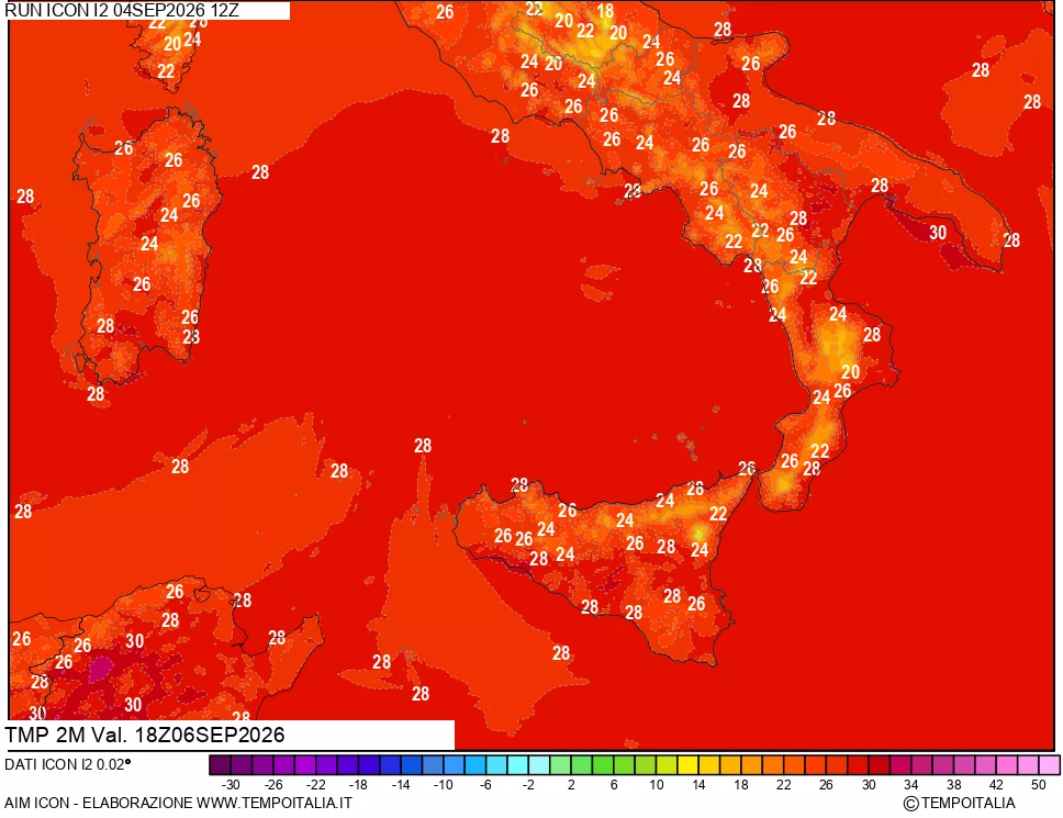 mappa Temp 2 metri