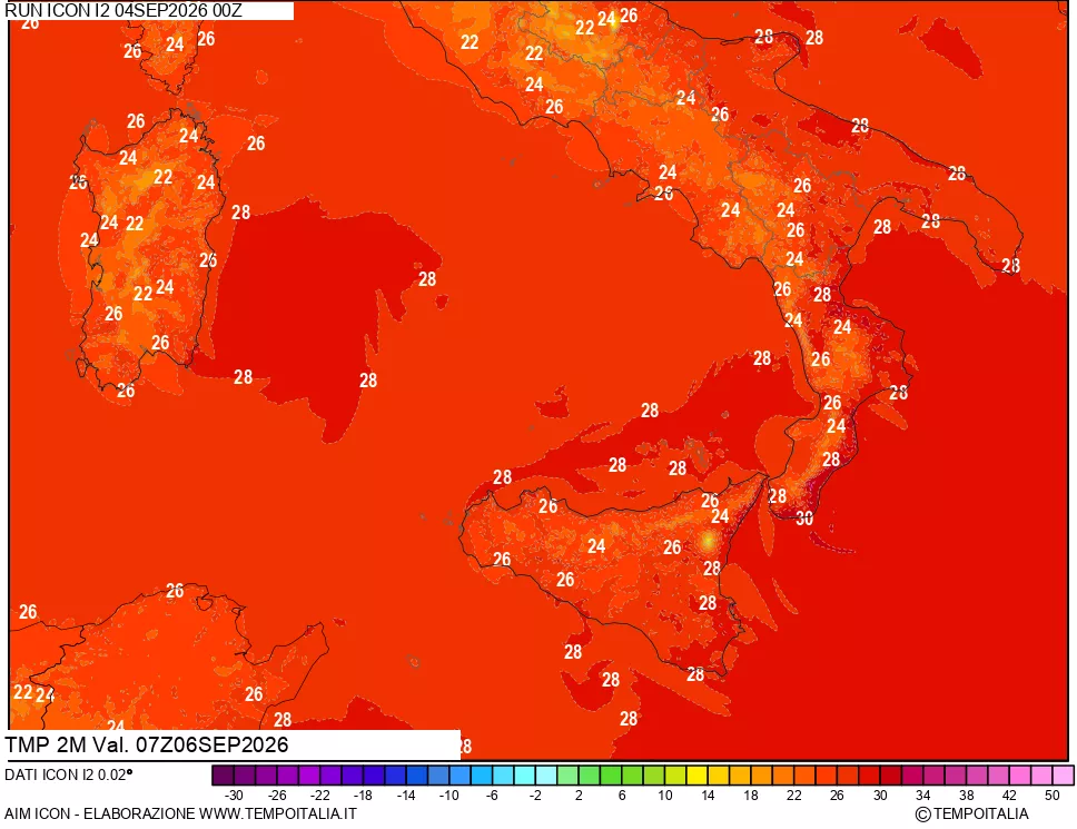 mappa Temp 2 metri