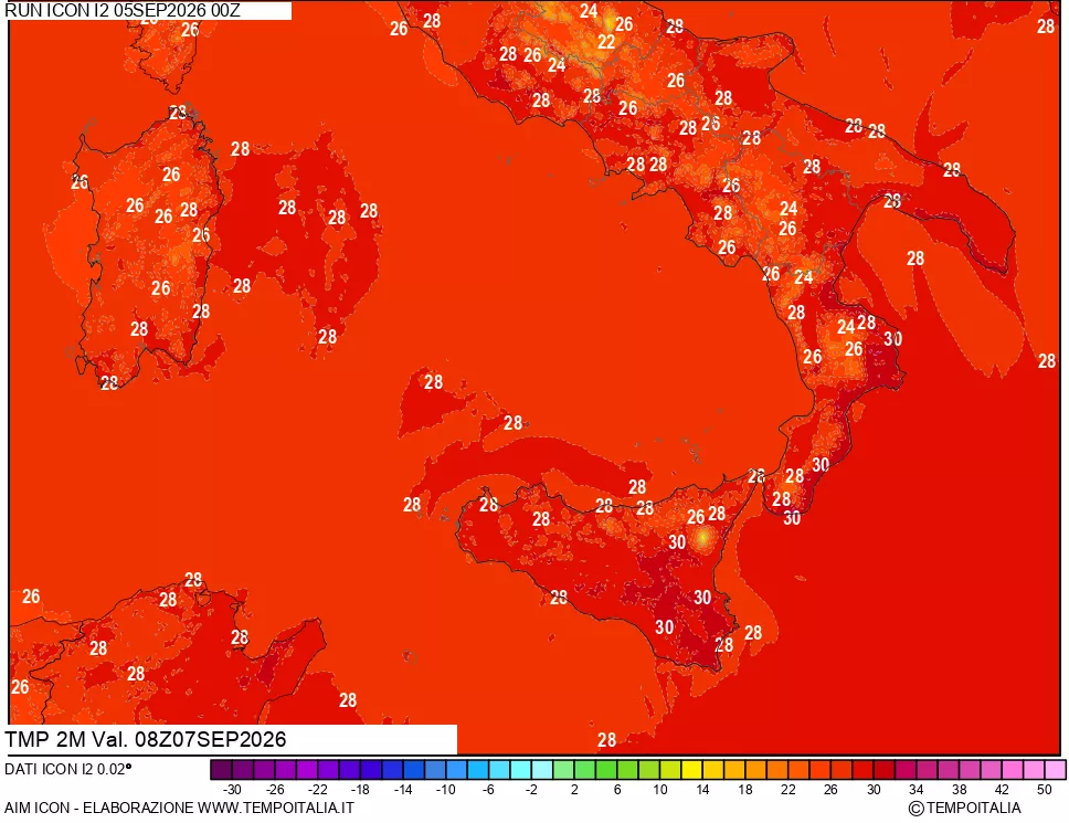 mappa Temp 2 metri