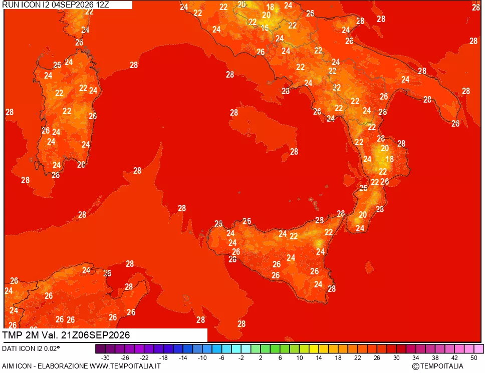 mappa Temp 2 metri