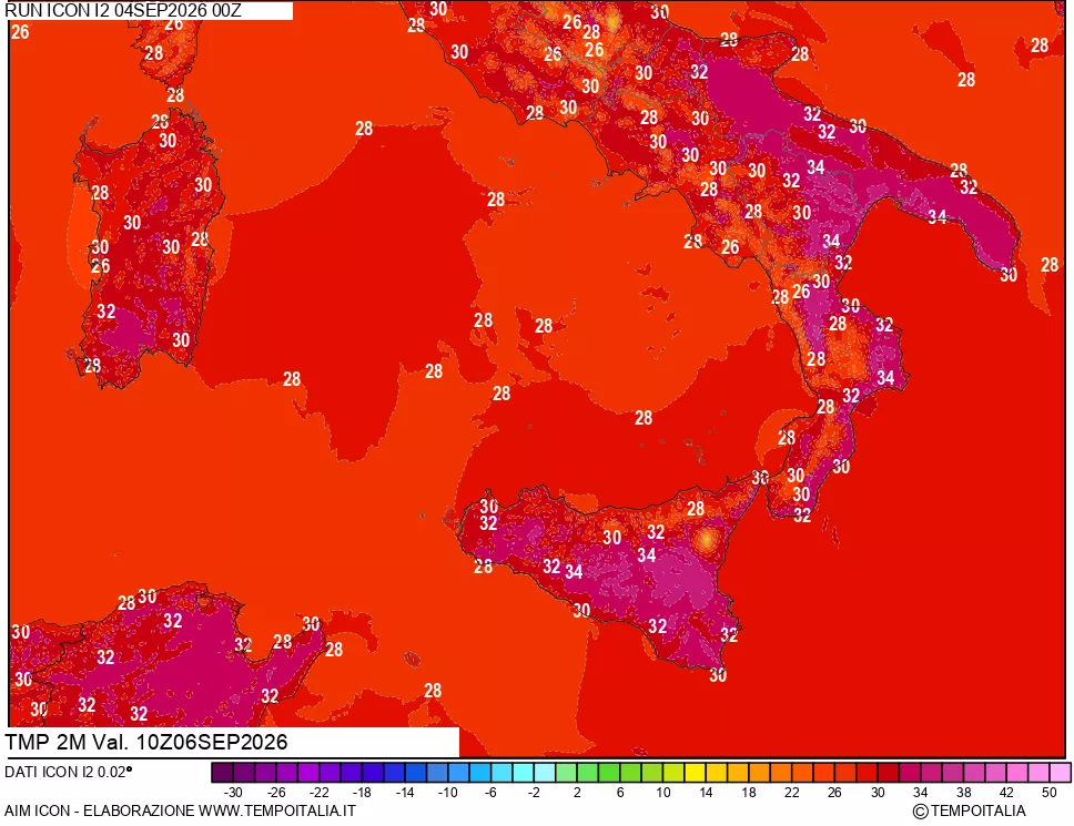 mappa Temp 2 metri