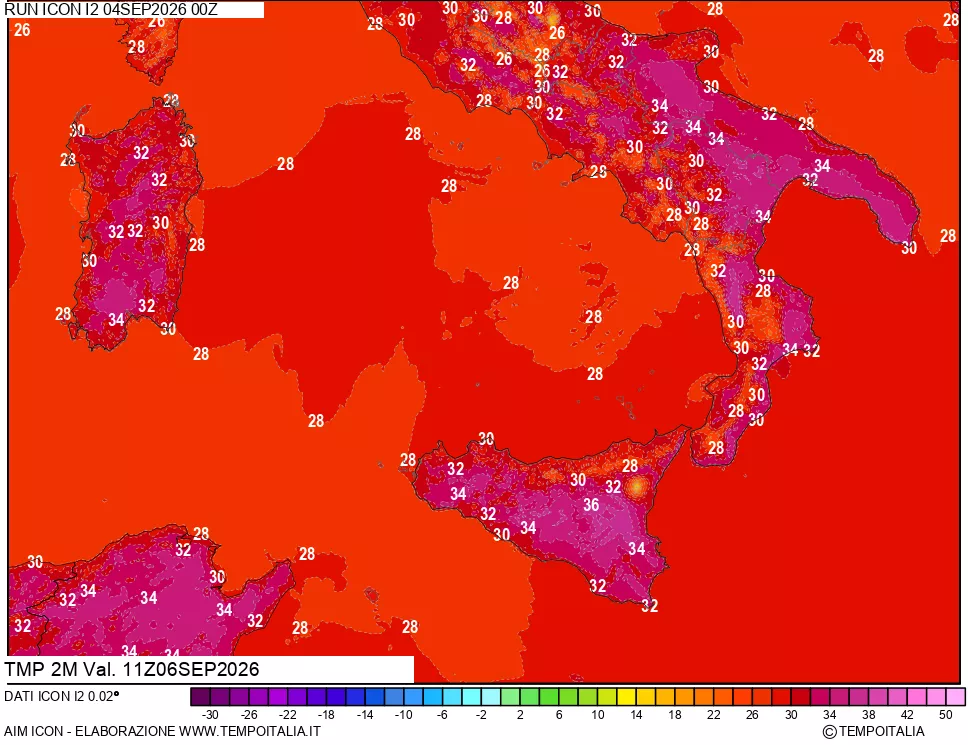 mappa Temp 2 metri