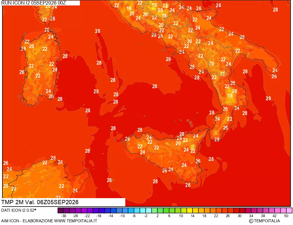 mappa Temp 2 metri