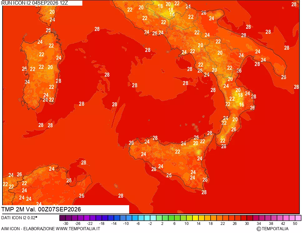 mappa Temp 2 metri