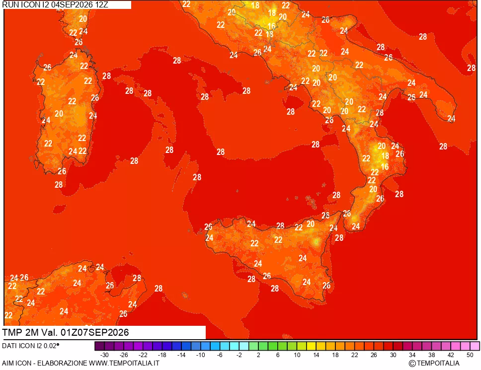mappa Temp 2 metri