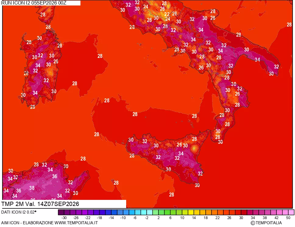 mappa Temp 2 metri