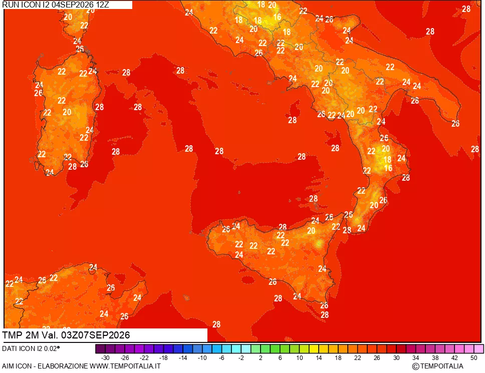 mappa Temp 2 metri