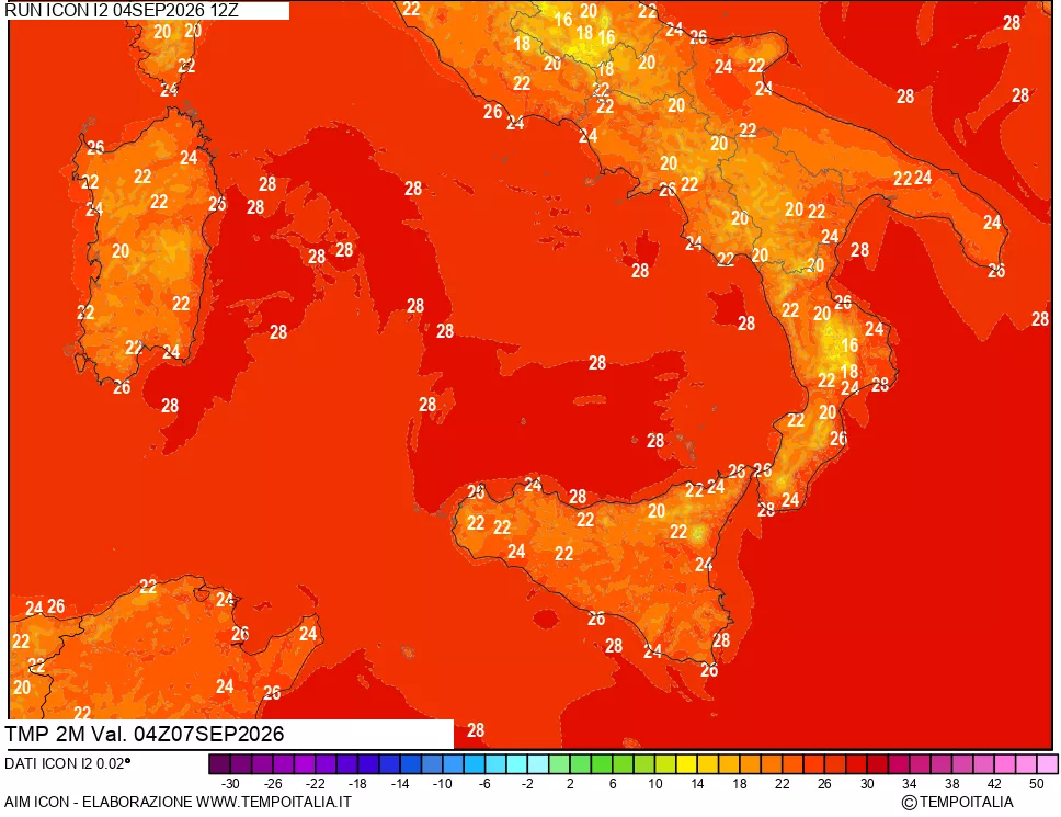 mappa Temp 2 metri