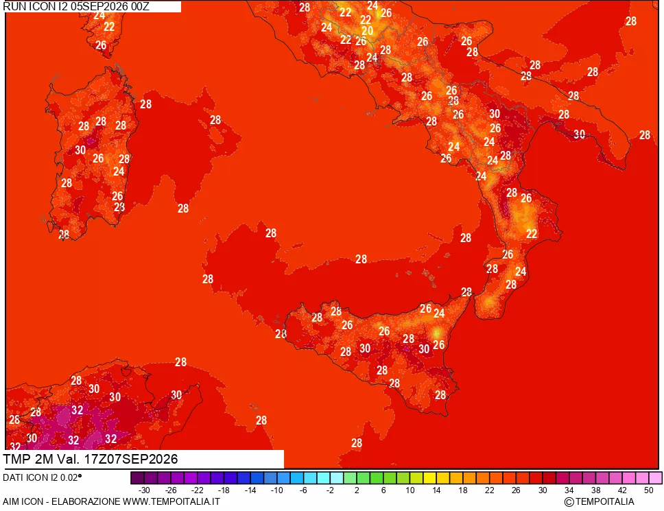 mappa Temp 2 metri