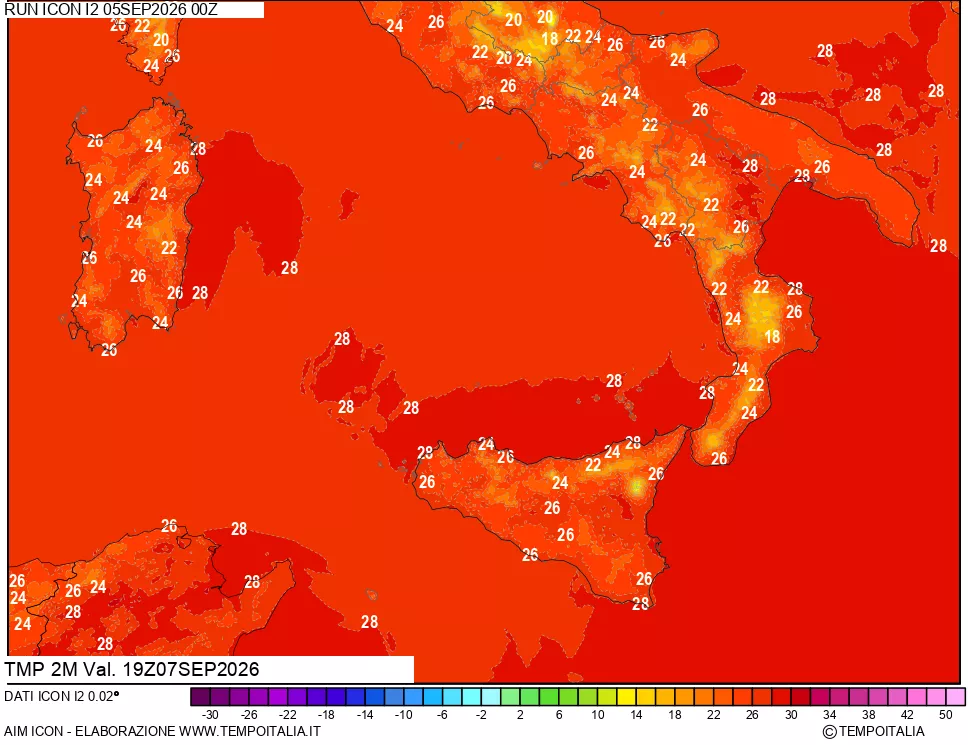 mappa Temp 2 metri