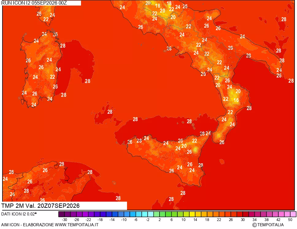mappa Temp 2 metri