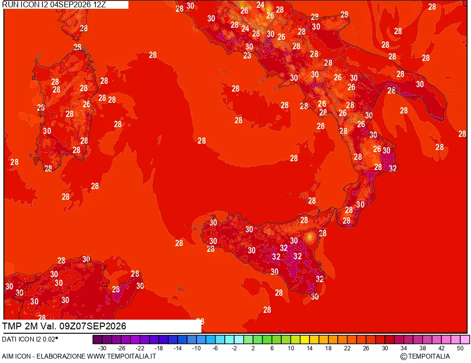 mappa Temp 2 metri