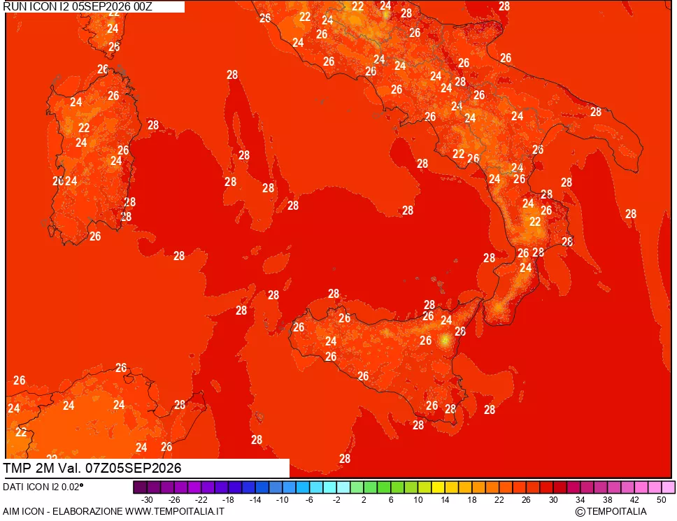 mappa Temp 2 metri
