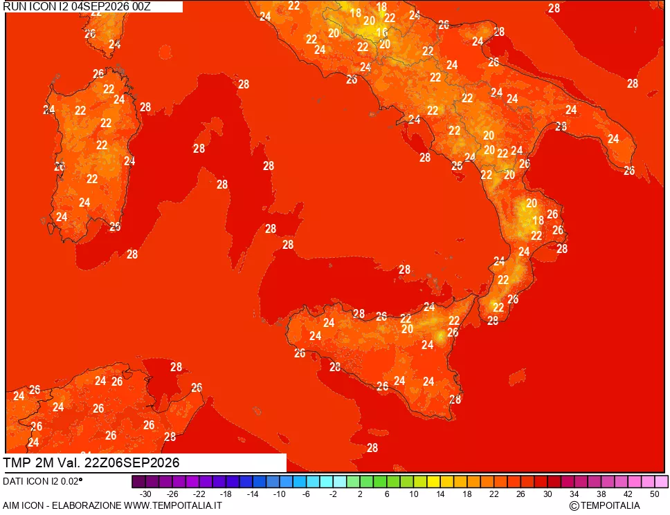 mappa Temp 2 metri