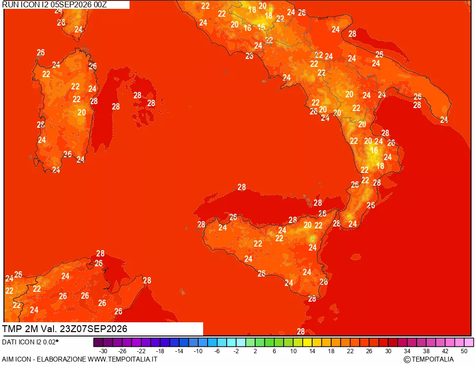 mappa Temp 2 metri