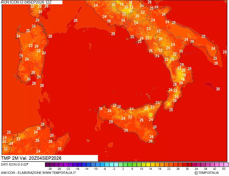 mappa Temp 2 metri