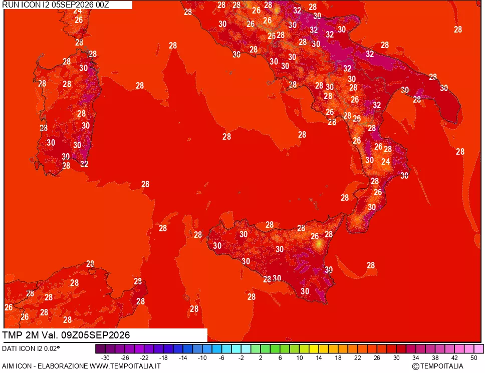 mappa Temp 2 metri