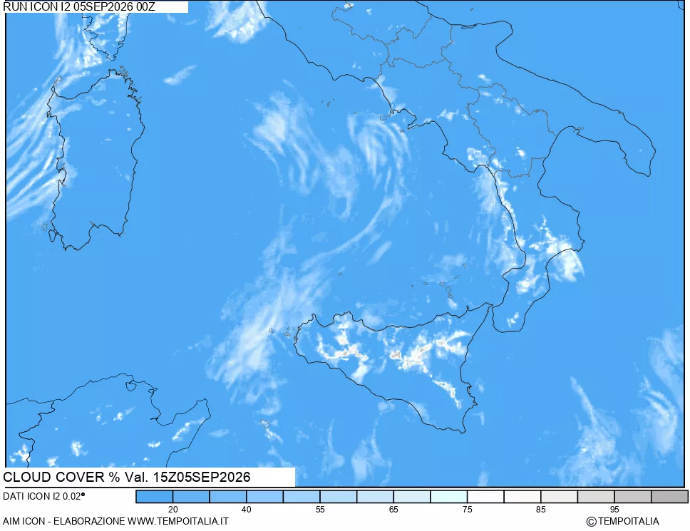 mappa Nuvolosit&agrave; totale