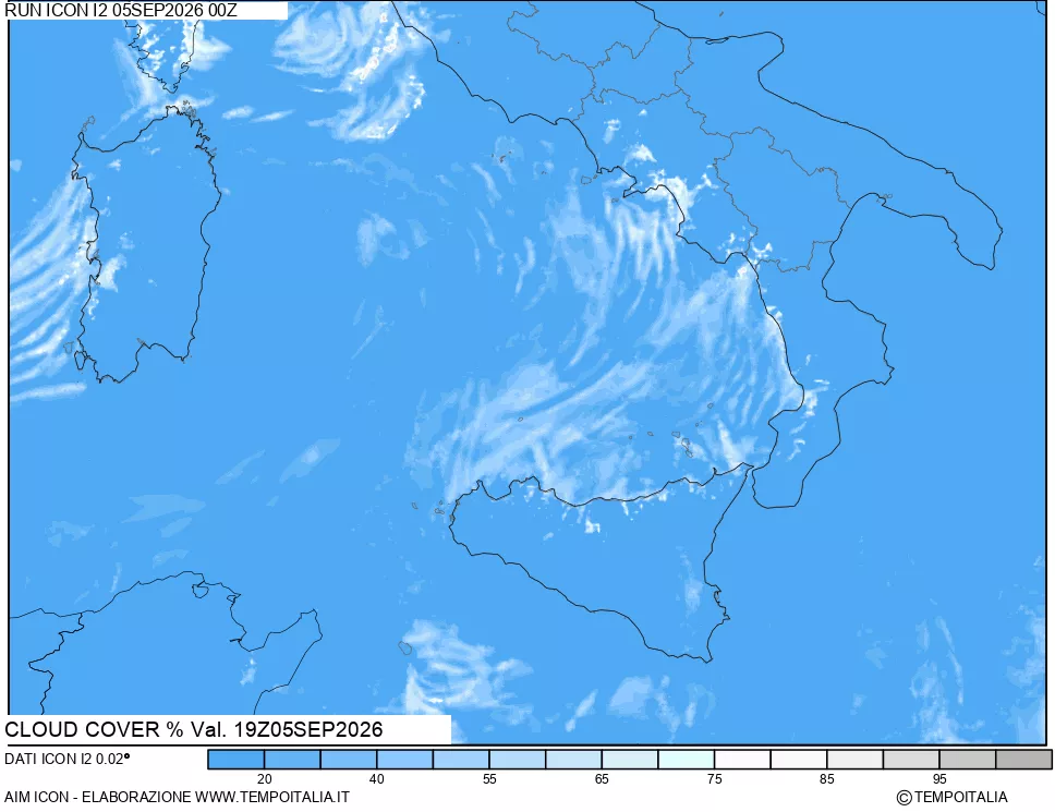 mappa Nuvolosit&agrave; totale