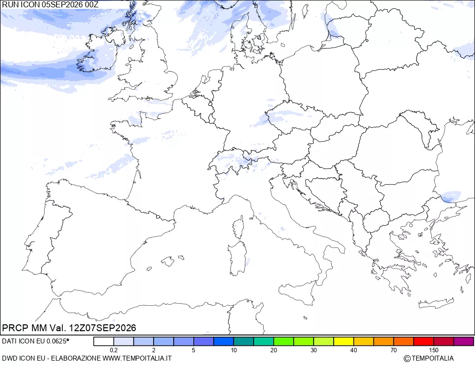 mappa Precipitazioni 24 ore precedenti