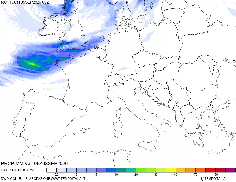 mappa Precipitazioni 24 ore precedenti