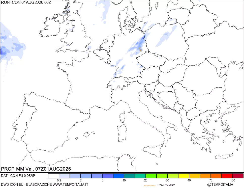 mappa Precipitazioni totali e convettive