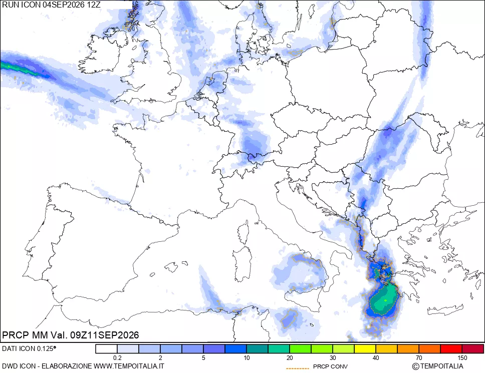mappa Precipitazioni totali e convettive